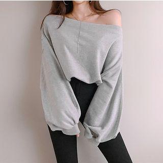Cropped Off-shoulder Sweatshirt