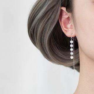 925 Sterling Silver Disc Dangle Earring Silver - One Size