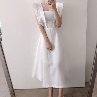 Sleeveless Tie Waist Midi A-line Dress