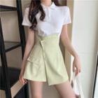 High-waist Irregular A-line Mini Skirt