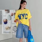 Nyc Letter Print Loose-fit T-shirt