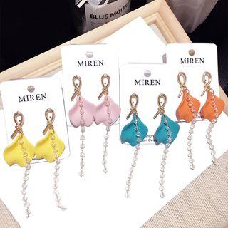 Alloy Knot Acrylic Petal Dangle Earring