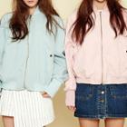 Wide-cuff Colored Bomber Jacket
