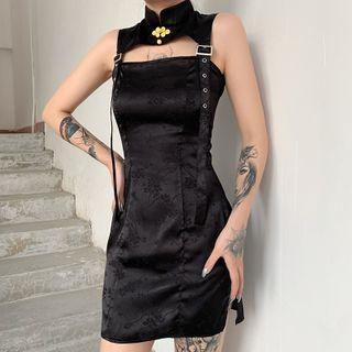 Jacquard Sleeveless Mini Sheath Dress