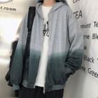 Tie-dye Loose-fit Long-sleeve Zip-up Hoodie