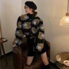Jacquard Cropped Jacket / Mini A-line Skirt With Belt