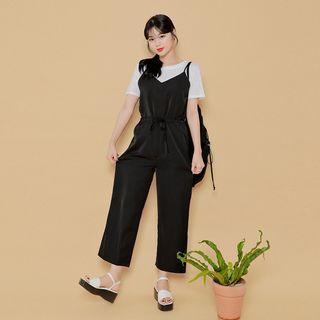 Spaghetti-strap Monotone Jumpsuit
