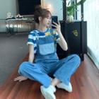 Striped Top / Denim Rompers