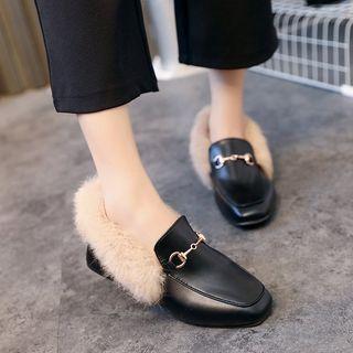 Fluffy Panel Loafers