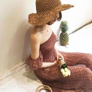 Shirred Off-shoulder Jumpsuit