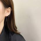 925 Sterling Silver Threader Earring With Ear Cuff
