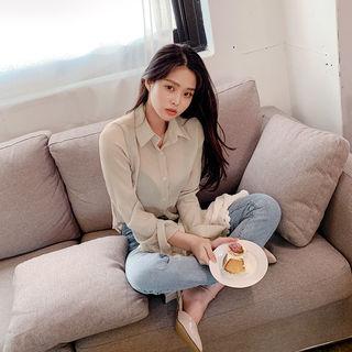 Textured See-through Shirt