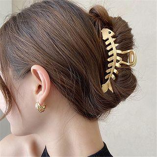 Fish Bone Hair Claw 1 Pc - Gold - One Size