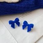 Flocking Bow Alloy Earring 1 Pair - Blue - One Size