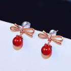 Ball Ear Stud Red - One Size