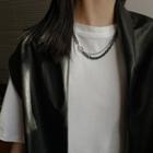 Layered Stainless Steel Necklace Necklace - Black - One Size