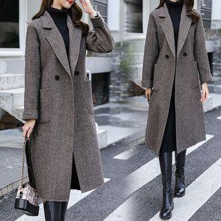 Notch Lapel Midi Button Coat