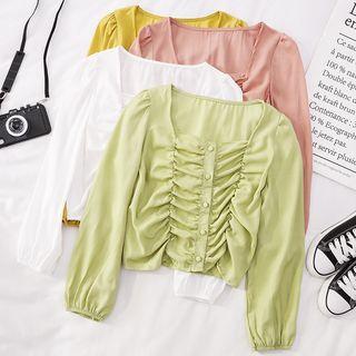 Square-neck Long Sleeve Top