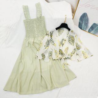 Mock Two Piece A-line Midi Dress