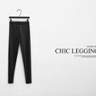 Faux Leather Leggings Black - One Size