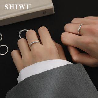 Couple Matching 925 Sterling Silver Mountain / Sea Open Ring / Set