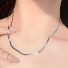 Titanium Steel Necklace 1pc - Silver - One Size