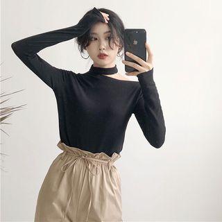 Cutout Plain T-shirt