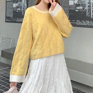 Color Block Sweater / Spaghetti Strap Midi Dress