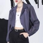 Plain Chiffon Shirt Gray - One Size