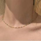 Acrylic Alloy Choker 1pc - Gold & Green & Blue - One Size