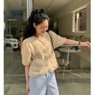 Short-sleeve Tweed Cardigan