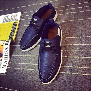 Lace-up Faux Leather Shoes