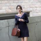 V-neck Cable-knit Dress