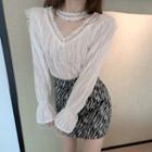 Lace Trim Blouse / Pencil Skirt