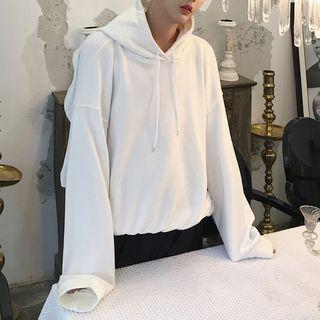Cutout Back Drawstring Hoodie