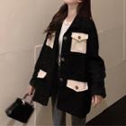 Pocket Detail Tweed Jacket Black - One Size