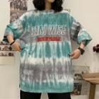 Short-sleeve Tie-dye Print Lettering T-shirt