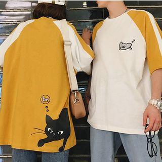 Couple Matching Cat Print T-shirt