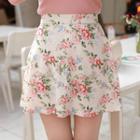 Floral Lace Flared Miniskirt