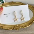Faux Pearl Star Drop Earring 1 Pair - One Size