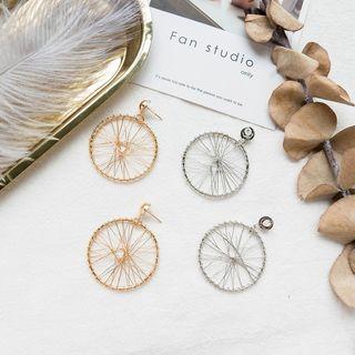 Alloy Woven Hoop Dangle Earring