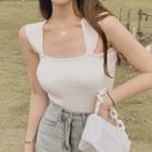 Wide Strap Sleeveless Knit Top