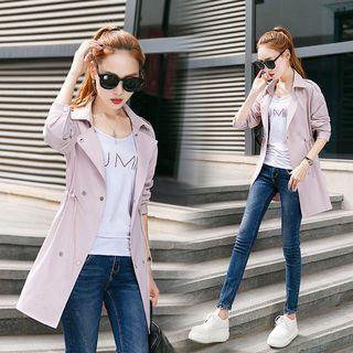 Snap-button Drawstring Parka