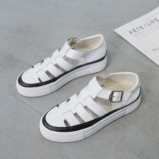 Faux Leather Platform Roman Sandals