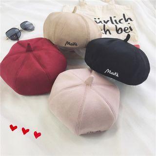 Faux-suede Lettering Beret
