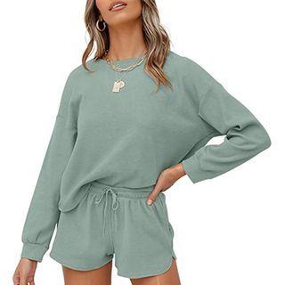 Loungewear Set: Plain Sweatshirt + Shorts