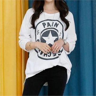 Printed Dip-back Long T-shirt