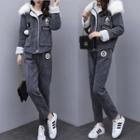Set: Fleece-lined Hooded Zip Jacket + Pants