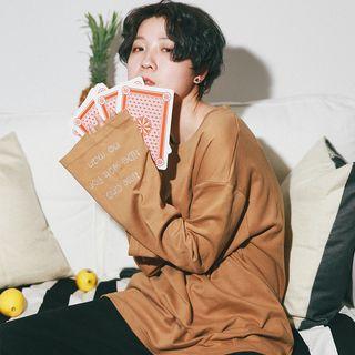 Letter Embroidered Long Bell Sleeve T-shirt