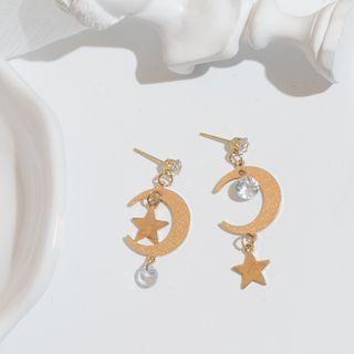 Crescent Drop Earring 1 Pair - Era041-67 - Gold - One Size